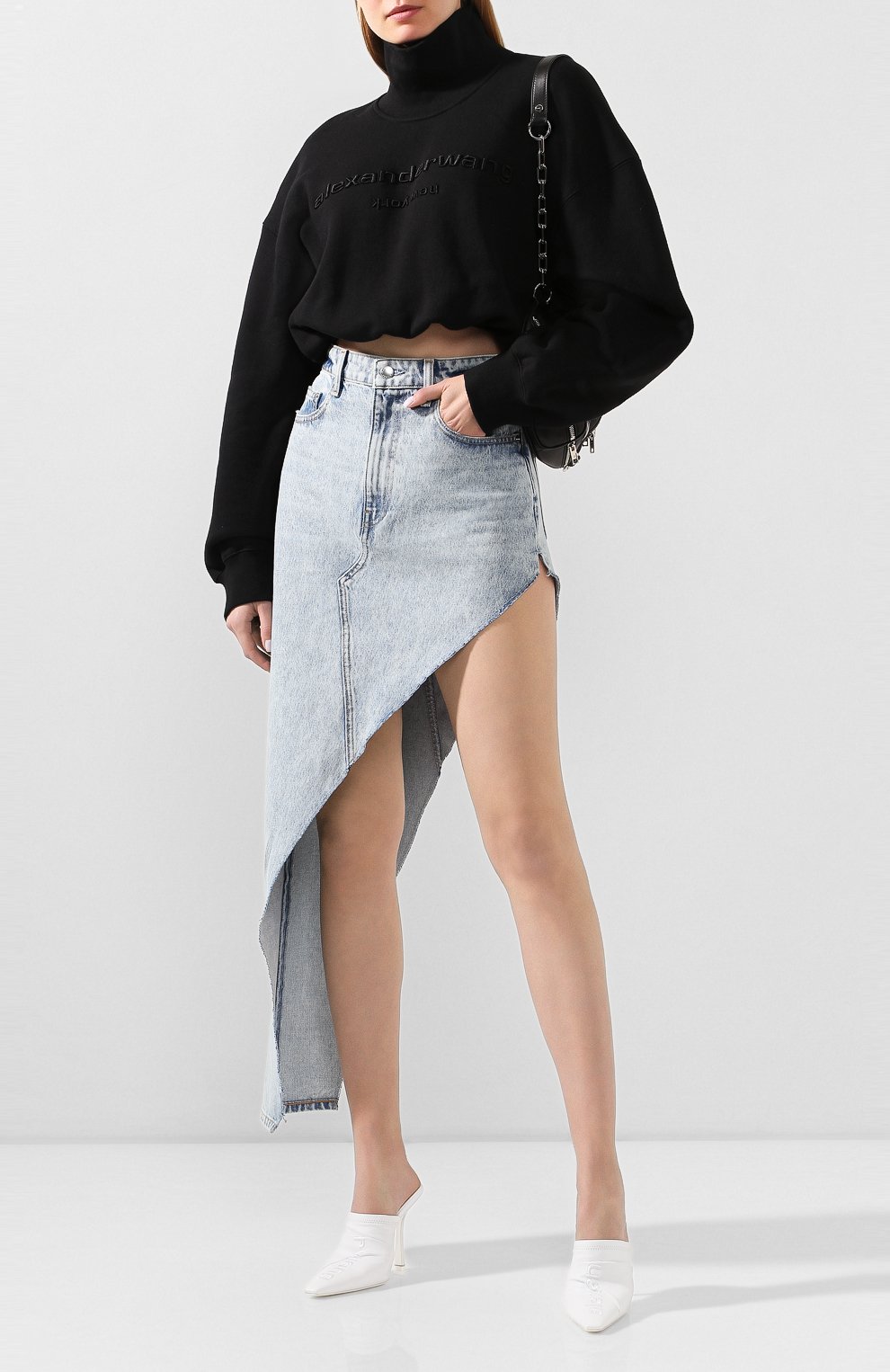 Джинсовая юбка ALEXANDERWANG.T голубого цвета по цене 37150 руб., арт. 4DC1205648, фото 2 Джинсовая юбка ALEXANDERWANG.T, арт. 4DC1205648, фото 2