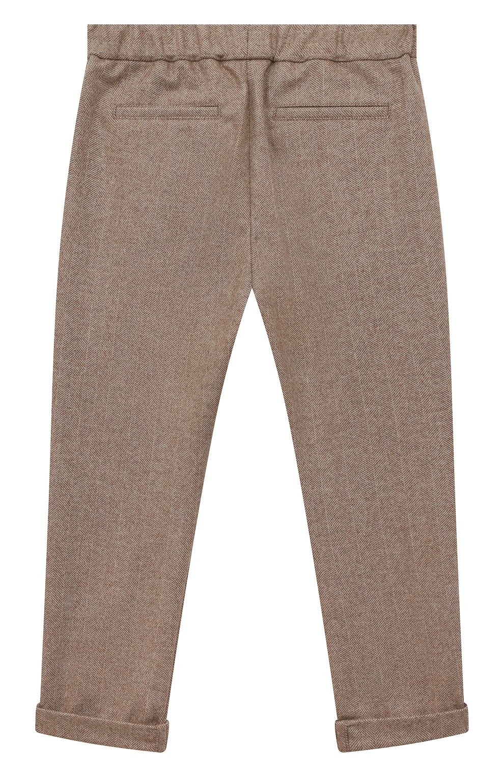 Шерстяные брюки BRUNELLO CUCINELLI коричневого цвета по цене 52800 руб., арт. BE258P113A, фото 2 Шерстяные брюки BRUNELLO CUCINELLI, арт. BE258P113A, фото 2