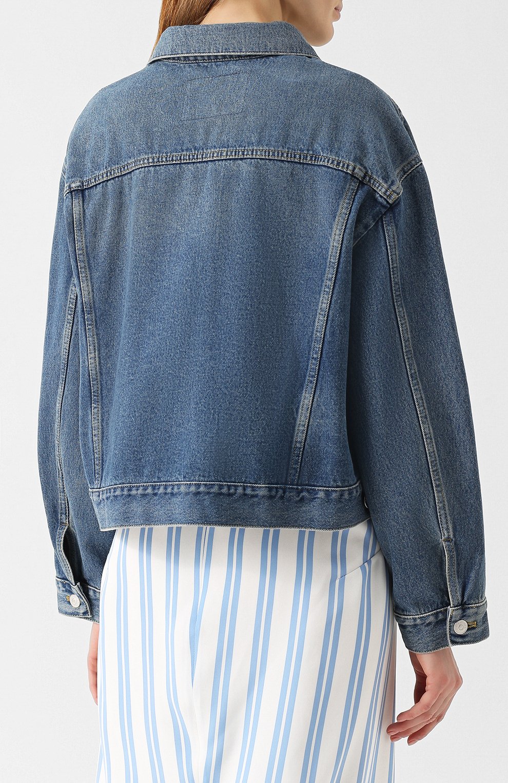 Джинсовая куртка свободного кроя с потертостями BALENCIAGA, арт. 446443/TSB06, фото 4