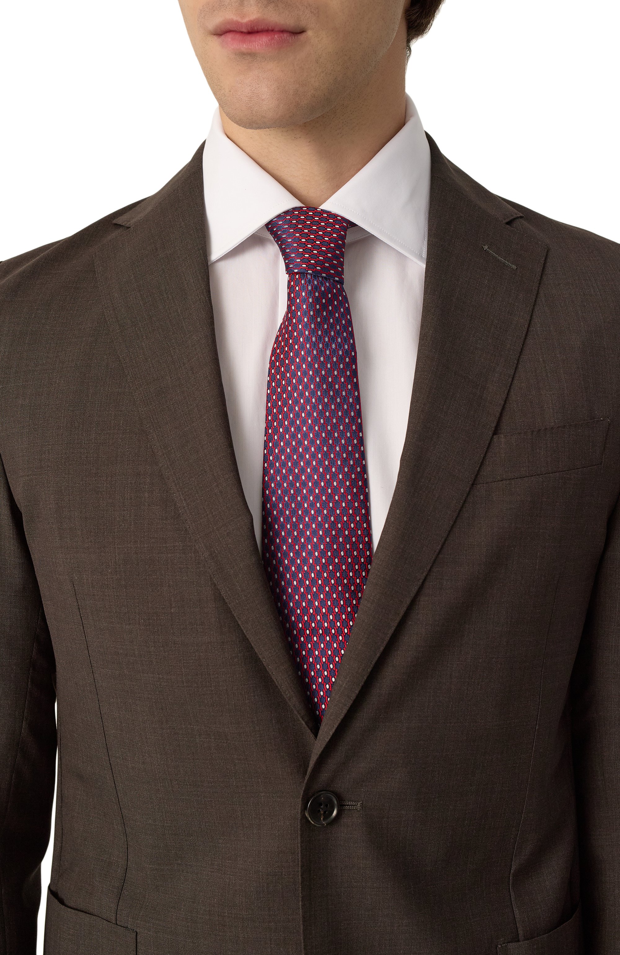 Шелковый галстук CANALI красного цвета по цене 19950 руб., арт. 18/HJ04238, фото 2 Шелковый галстук CANALI, арт. 18/HJ04238, фото 2