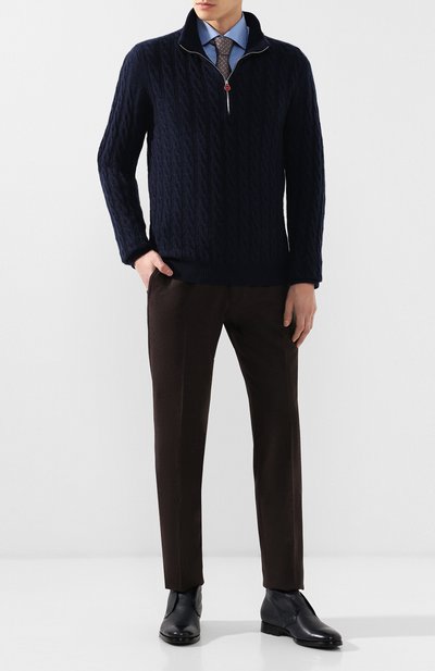 Кашемировый джемпер KITON темно-синего цвета по цене 275500 руб., арт. UK10198, фото 2 Кашемировый джемпер KITON, арт. UK10198, фото 2