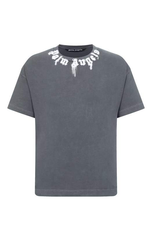 Хлопковая футболка Palm Angels PMAA109F25JER009 Серый PMAA109F25JER009