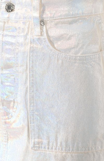 Джинсовая юбка HELMUT LANG серебряного цвета по цене 47250 руб., арт. K01DW301, фото 5 Джинсовая юбка HELMUT LANG, арт. K01DW301, фото 5
