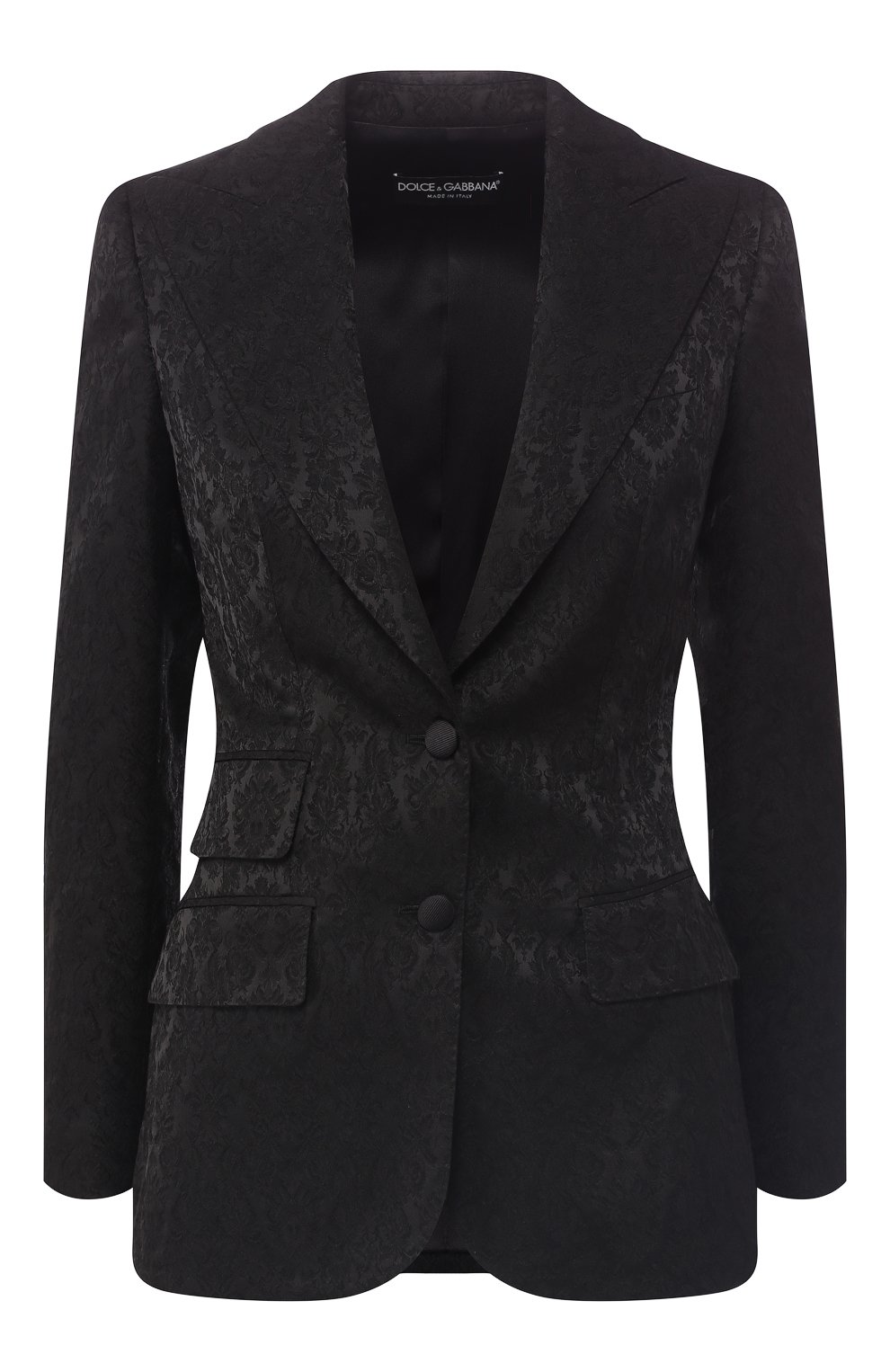 Жаккардовый жакет DOLCE & GABBANA черного цвета по цене 275000 руб., арт. F296TT/FJRDK, фото 1 Жаккардовый жакет DOLCE & GABBANA, арт. F296TT/FJRDK, фото 1