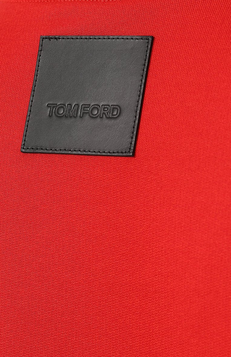 Женский однотонный пуловер из смеси хлопка и ш�елка TOM FORD красного цвета, арт. TSJ304-FAX351 | Фото 5 (Материал внешний: Шелк, Хлопок; Рукава: Длинные; Длина (для топов): Стандартные; Статус проверки: Проверено, Проверена категория; Женское Кросс-КТ: Пуловер-одежда; Драгоценные камни: Проставлено; Материал сплава: Проверено, Проставлено)