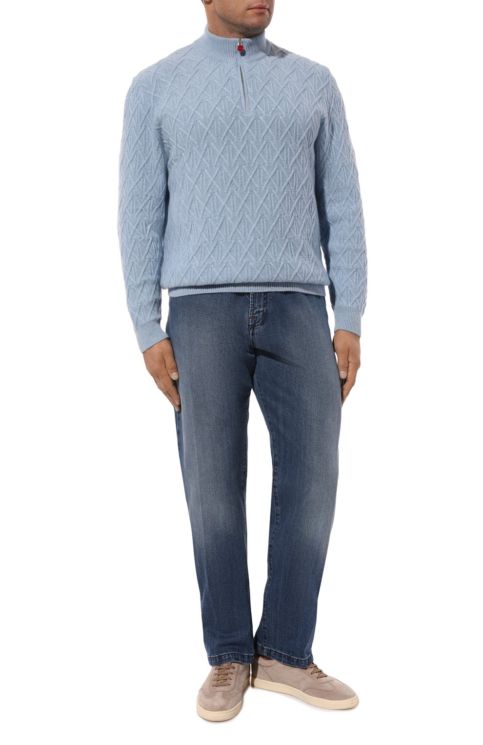 Кашемировый джемпер KITON светло-голубого цвета по цене 368500 руб., арт. UMK0517K68, фото 2 Кашемировый джемпер KITON, арт. UMK0517K68, фото 2