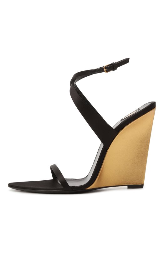 Текстильные босоножки Giqua 110 Saint Laurent 818022/9QNA0 Чёрный  818022/9QNA0 Фото 4
