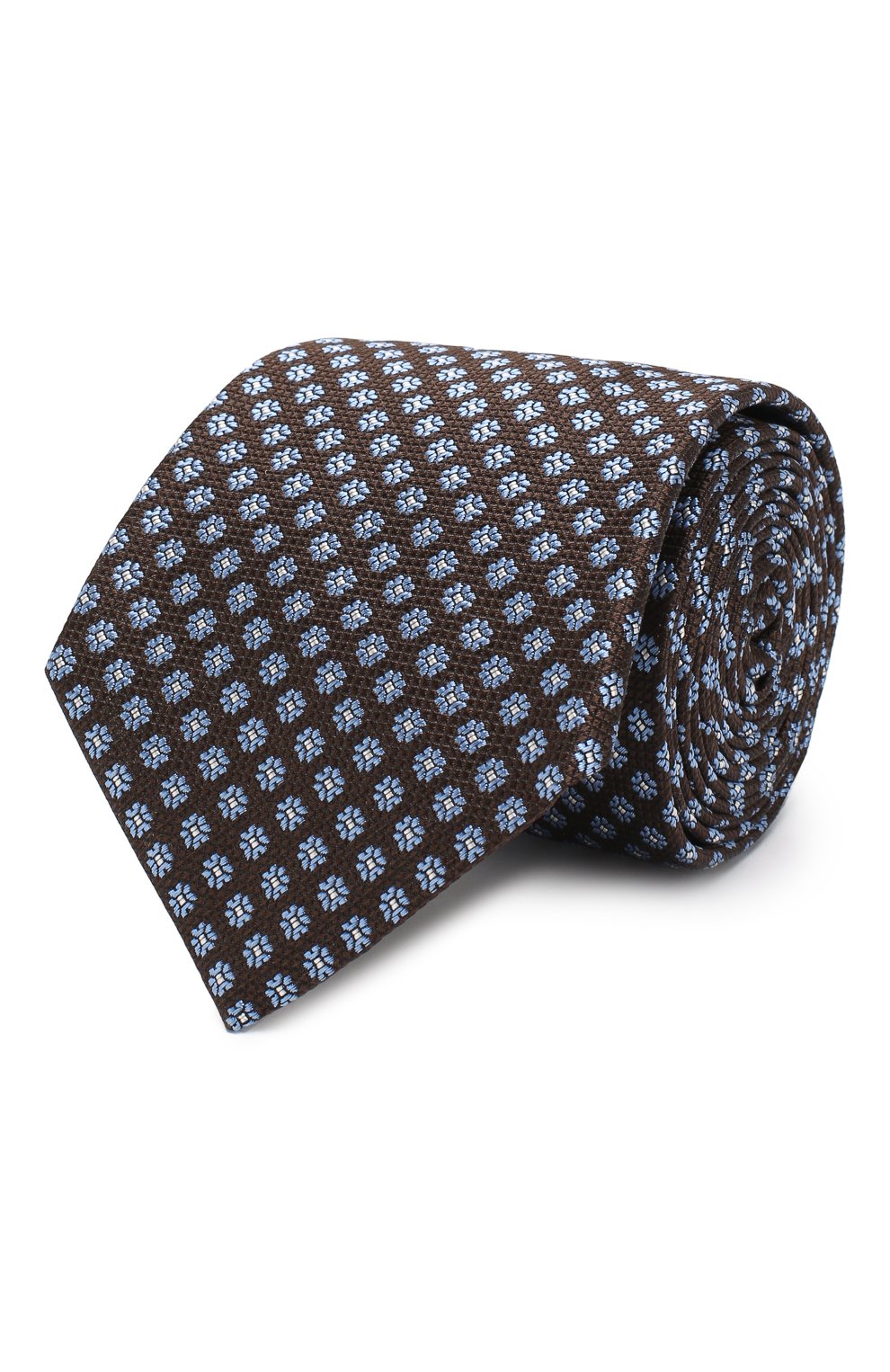 Шелковый галстук CANALI коричневого цвета по цене 9525 руб., арт. 18/HJ02255, фото 1 Шелковый галстук CANALI, арт. 18/HJ02255, фото 1