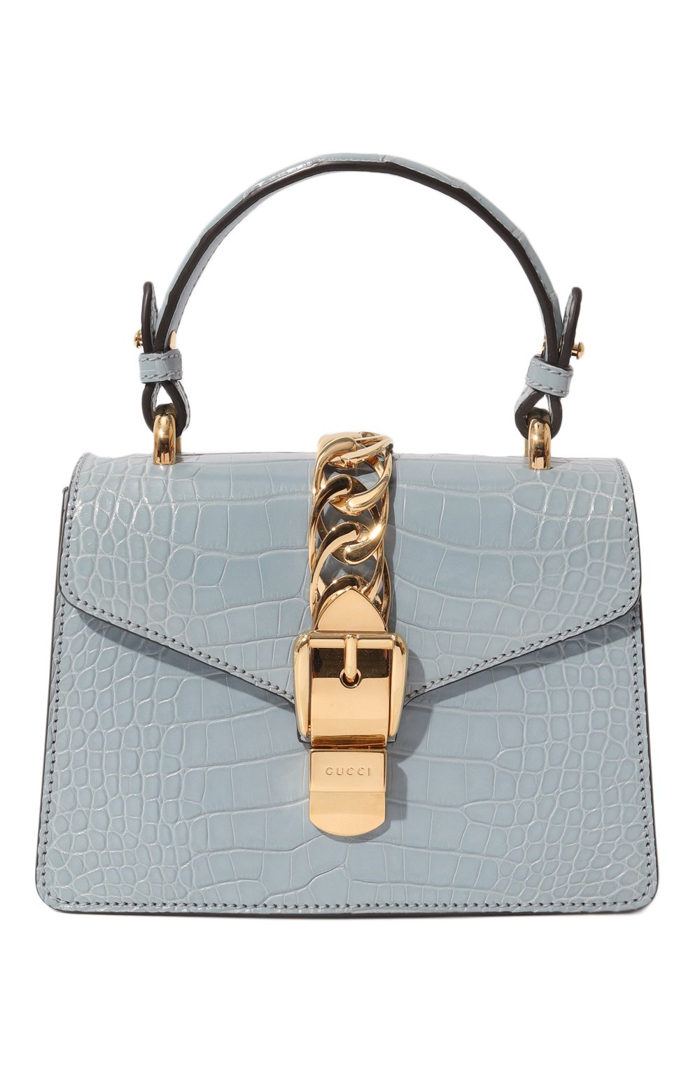 Сумка sylvie mini из кожи аллигатора GUCCI, арт. 470270 EV49G, фото 1
