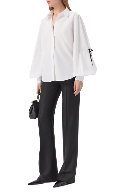 Хлопковая рубашка Nina Ricci 26PCT0005/C00539 Белый  26PCT0005/C00539 Фото 2