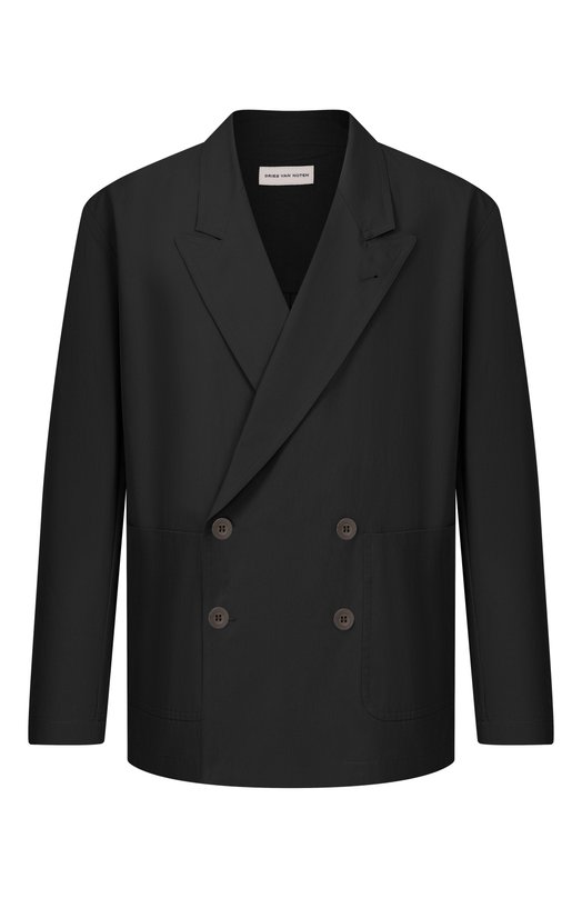 Хлопковый пиджак Dries Van Noten 020718/3293 Чёрный 020718/3293