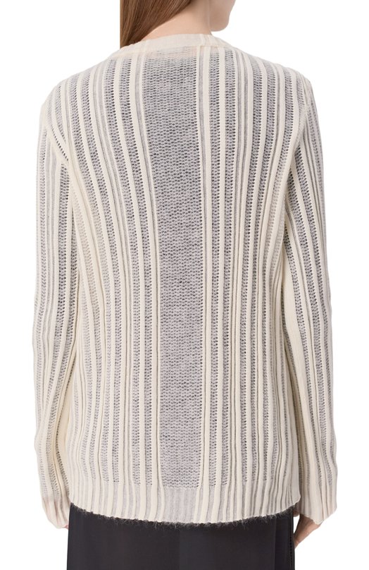 Пуловер из хлопка и кашемира Ann Demeulemeester B0013192/KN068 Кремовый  B0013192/KN068 Фото 4