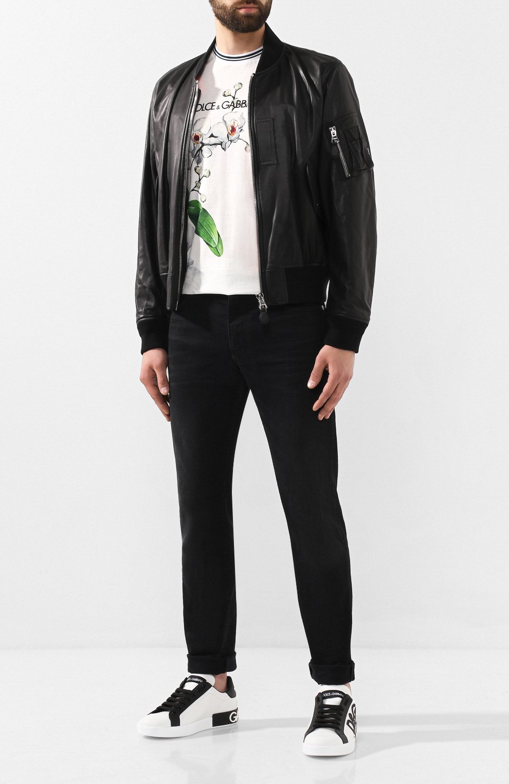 Кожаные кеды portofino DOLCE & GABBANA, арт. CS1570/AA721, фото 2