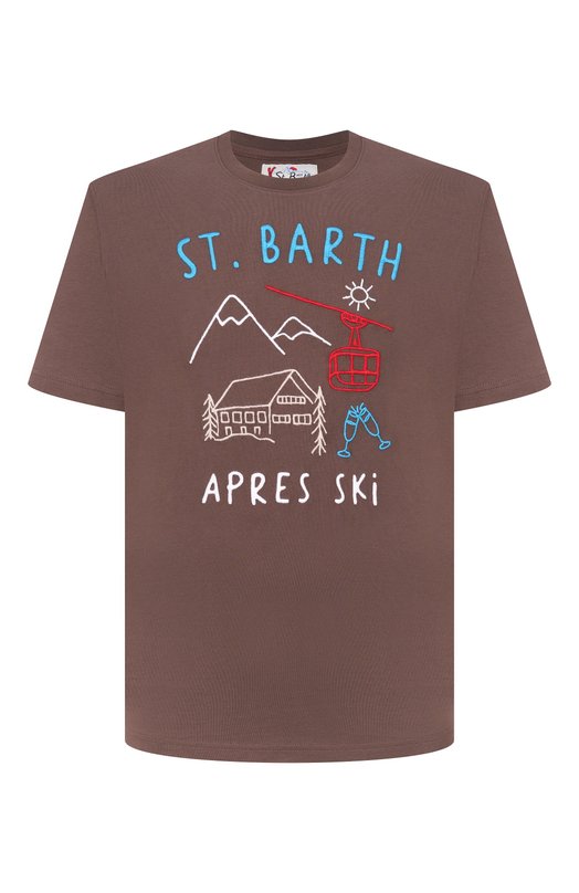 Хлопковая футболка MC2 Saint Barth ARN0004-00881I/ARN0TT WARM Коричневый ARN0004-00881I/ARN0TT WARM