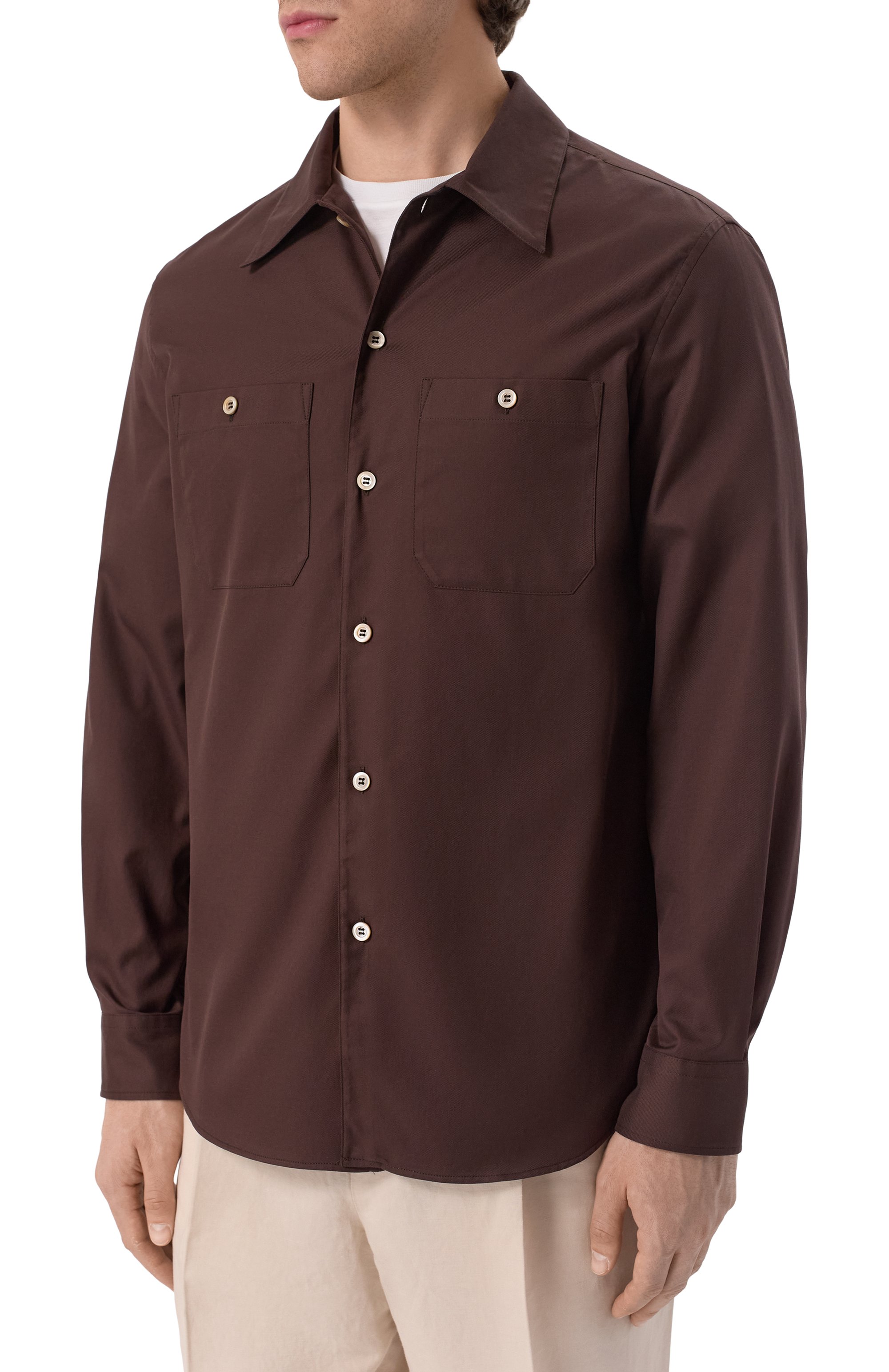 Хлопковая рубашка BRUNELLO CUCINELLI, арт. MW6040658, фото 3