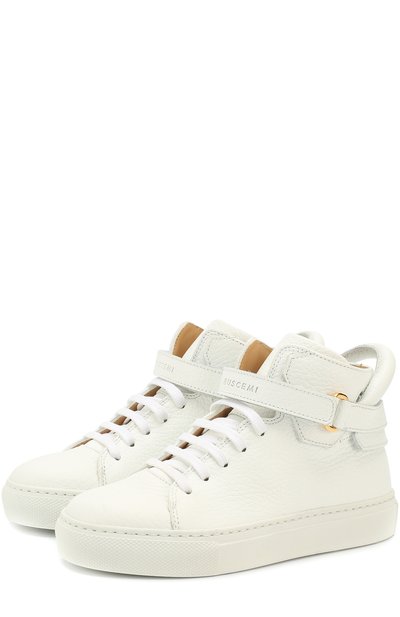 Высокие кожаные кеды на шнуровке с застежками велькро BUSCEMI, арт. 117SK100LK010A, фото 1