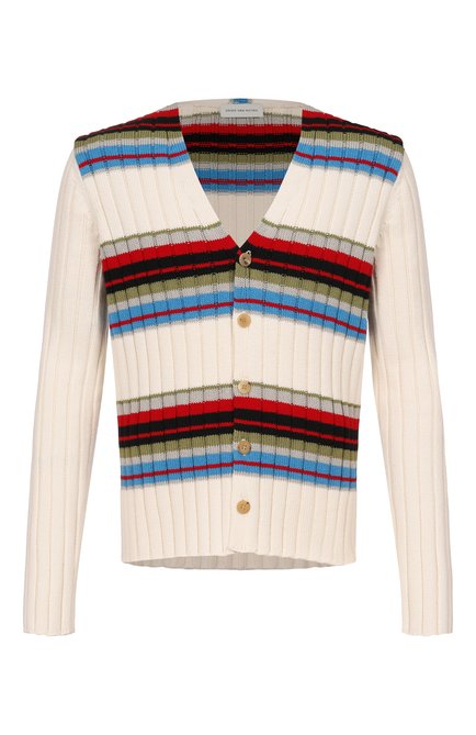 Мужской кардиган из хлопка и шерсти DRIES VAN NOTEN, арт. 021236/3730