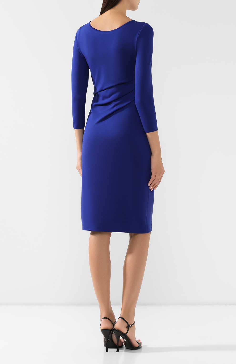 Платье из вискозы GIORGIO ARMANI синего цвета по цене 98700 руб., арт. 6GAA70/AJDRZ, фото 4 Платье из вискозы GIORGIO ARMANI, арт. 6GAA70/AJDRZ, фото 4
