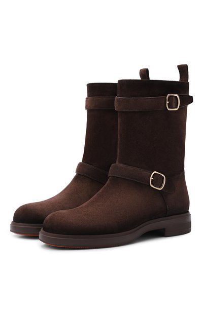Женские замшевые полусапоги SANTONI, арт. WTYG72447CI0NHSY