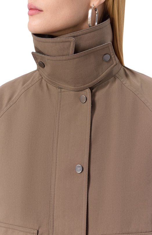 Хлопковая куртка Brunello Cucinelli MM5397907P Коричневый  MM5397907P Фото 5