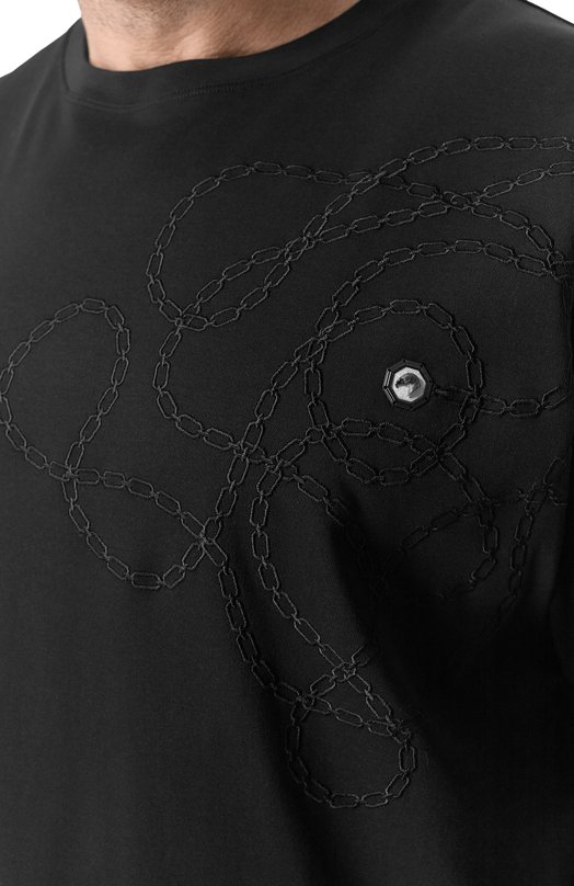 Хлопковая футболка Stefano Ricci MNH6105080/LUXT Чёрный  MNH6105080/LUXT Фото 5