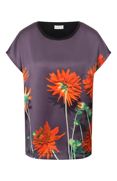 Женский топ из смеси хлопка и шелка DRIES VAN NOTEN, арт. 192-31183-8612