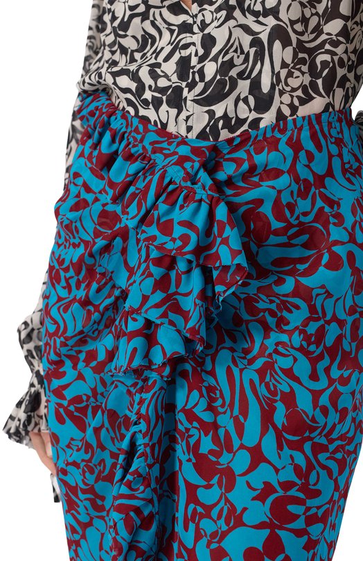 Юбка из вискозы Dries Van Noten 130813/3006 Голубой  130813/3006 Фото 5