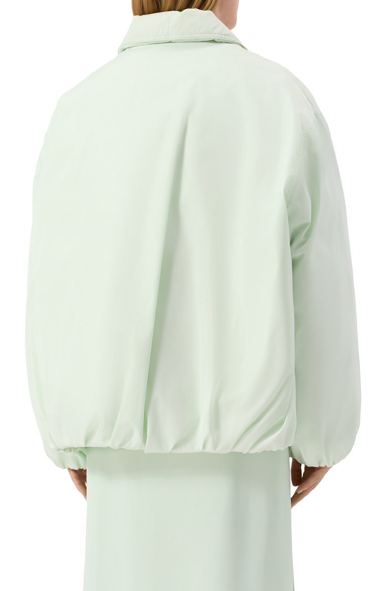 Женская пуховая куртка JIL SANDER светло-зеленого цвета, арт. J01AF0107-J70192 | Фото 4 (Материал внешний: Синтетический материал; Рукава: Длинные; Длина (верхняя одежда): Короткие; Материал подклада: Синтетический материал; Материал утеплителя: Пух и перо; Кросс-КТ: Куртка, Утепленные; Стили: Минимализм; Автоматизация ТО: Проставлено; Автоматизация состава: Проставлено)