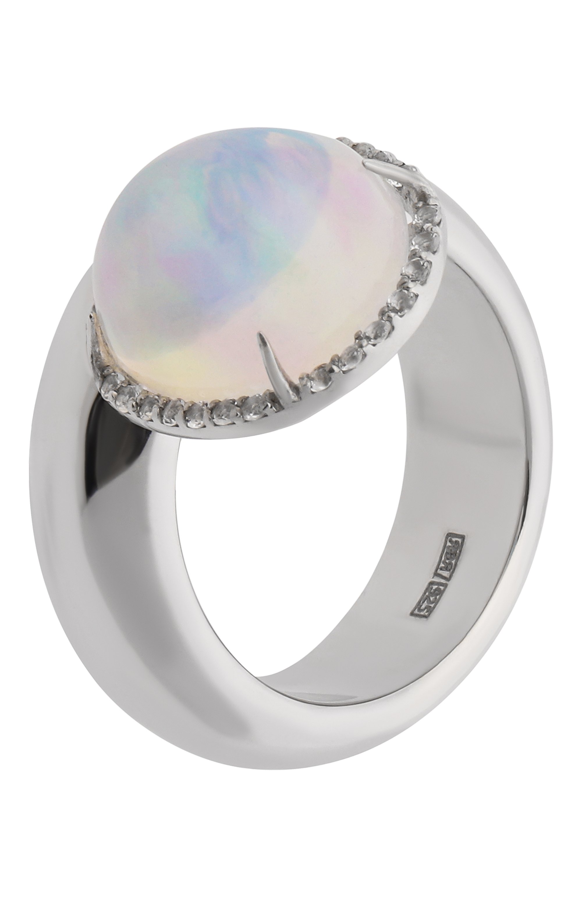 Кольцо с белым опалом и топазами MOONKA, арт. OPL-925SL-RG00-OPL, фото 3