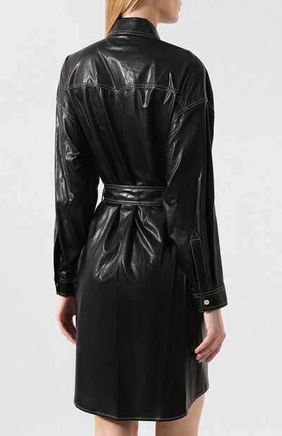 Платье с поясом VERSACE JEANS COUTURE черного цвета по цене 84150 руб., арт. D2HUA402-UDP902/04975, фото 4 Платье с поясом VERSACE JEANS COUTURE, арт. D2HUA402-UDP902/04975, фото 4
