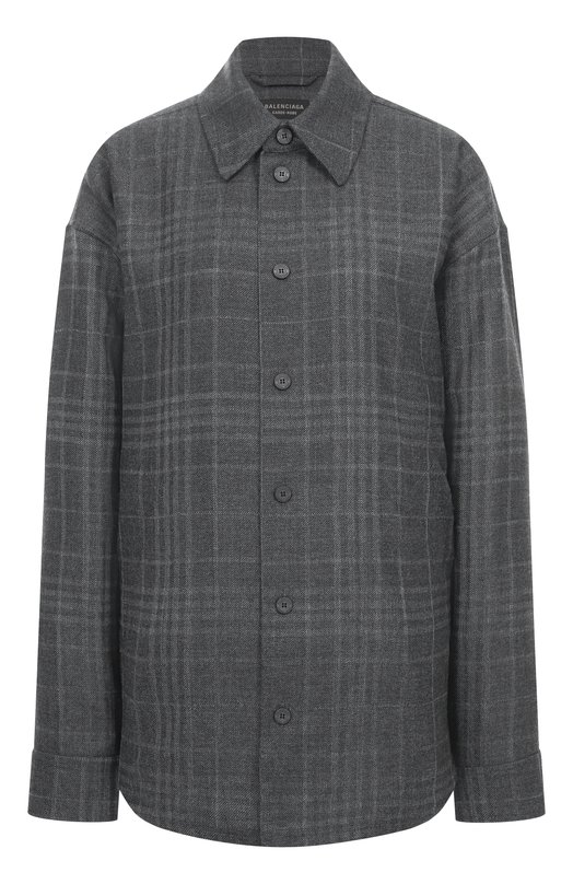 Шерстяная куртка-рубашка Balenciaga 850866/TQT01 Серый 850866/TQT01