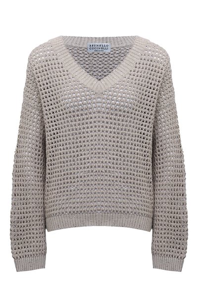 Женский хлопковый свитер BRUNELLO CUCINELLI, арт. MDV79B1350