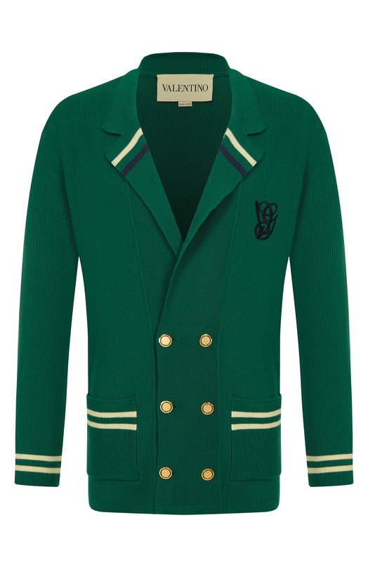 Пиджак из хлопка и шерсти Valentino 7V3KE02Z/AY4 Зелёный 7V3KE02Z/AY4