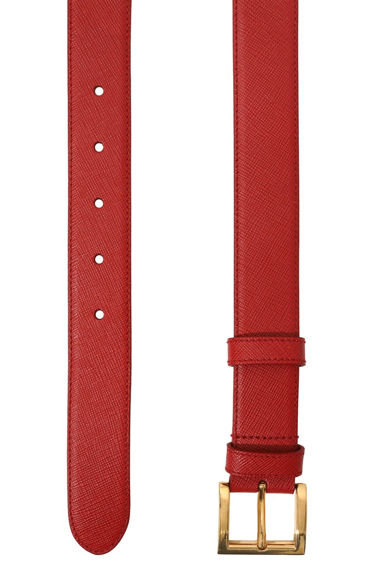 Женский кожаный ремень PRADA красного цвета, арт. 1CC362-053-F068Z | Фото 3 (Материал: Натуральная кожа; Материал сплава: Проставлено; Нос: Не проставлено)