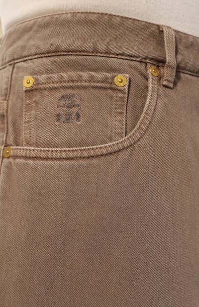 Джинсы straight fit BRUNELLO CUCINELLI темно-бежевого цвета по цене 94150 руб., арт. M262PB2275, фото 5 Джинсы straight fit BRUNELLO CUCINELLI, арт. M262PB2275, фото 5