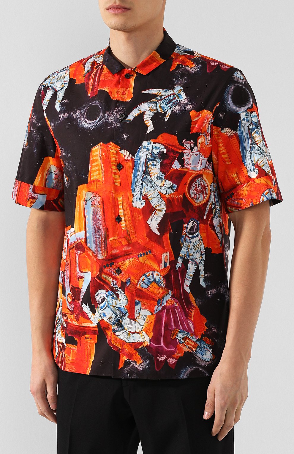 Хлопковая рубашка VALENTINO оранжевого цвета по цене 89950 руб., арт. TV3AA7695TW, фото 3 Хлопковая рубашка VALENTINO, арт. TV3AA7695TW, фото 3