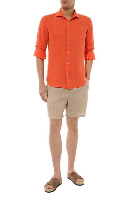 Льняные шорты MC2 Saint Barth STBM/GUSTAVIA LINEN/00023F Бежевый  STBM/GUSTAVIA LINEN/00023F Фото 2