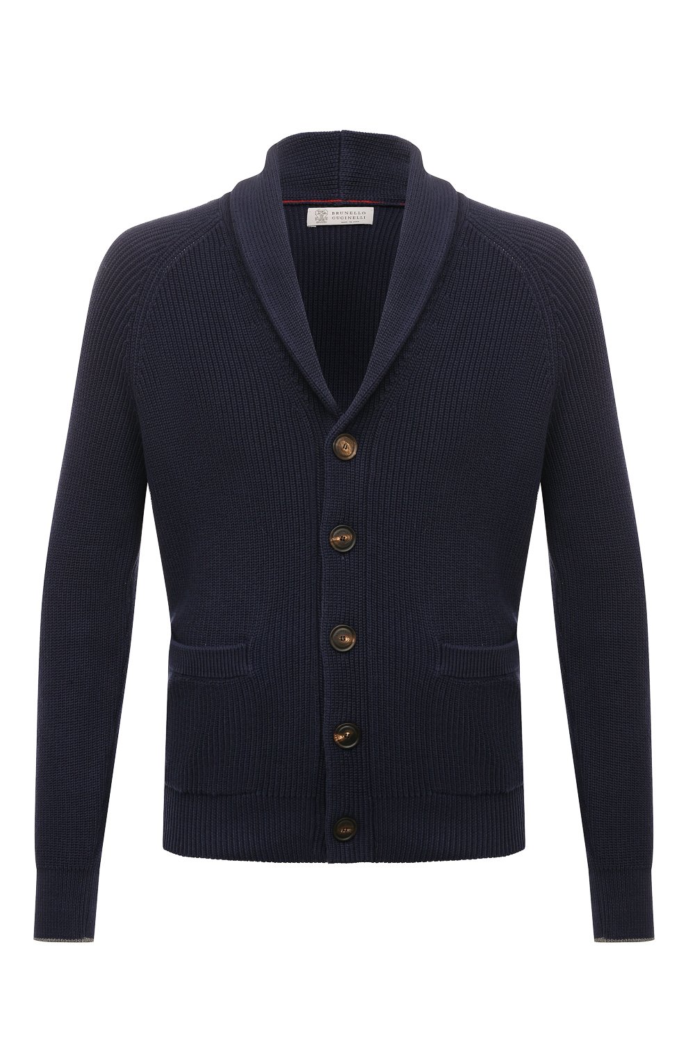 Хлопковый кардиган BRUNELLO CUCINELLI темно-синего цвета по цене 165000 руб., арт. M2874B2216, фото 1 Хлопковый кардиган BRUNELLO CUCINELLI, арт. M2874B2216, фото 1