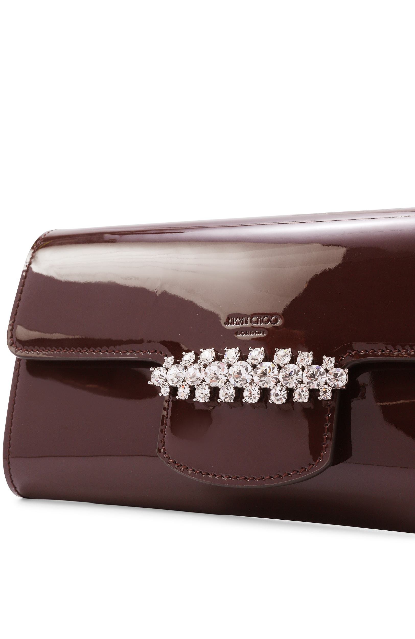 Клатч bing JIMMY CHOO бордового цвета по цене 127500 руб., арт. BING WALLET/CHAIN/RMR, фото 6 Клатч bing JIMMY CHOO, арт. BING WALLET/CHAIN/RMR, фото 6
