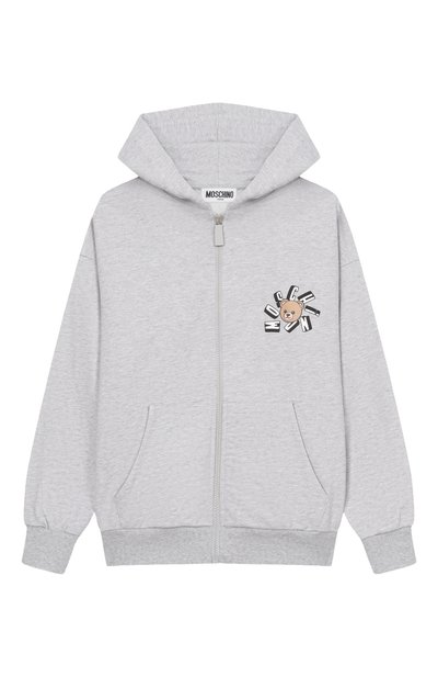 Костюм из толстовки и брюк MOSCHINO светло-серого цвета по цене 28450 руб., арт. HUK04H/LCA19_001, фото 2 Костюм из толстовки и брюк MOSCHINO, арт. HUK04H/LCA19_001, фото 2