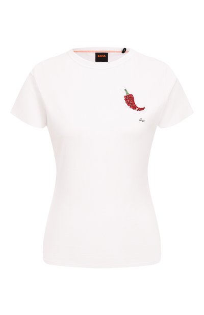 Женская хлопковая футболка BOSS ORANGE, арт. 50535125