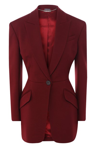 Женский приталенный жакет из смеси шерсти и шелка ALEXANDER MCQUEEN, арт. 530052/QLJ09