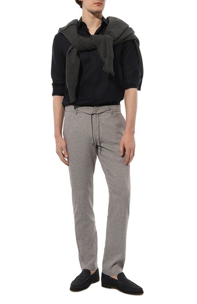 Брюки изо льна и шерсти CANALI светло-серого цвета по цене 63900 руб., арт. U1659/AE02571, фото 2 Брюки изо льна и шерсти CANALI, арт. U1659/AE02571, фото 2