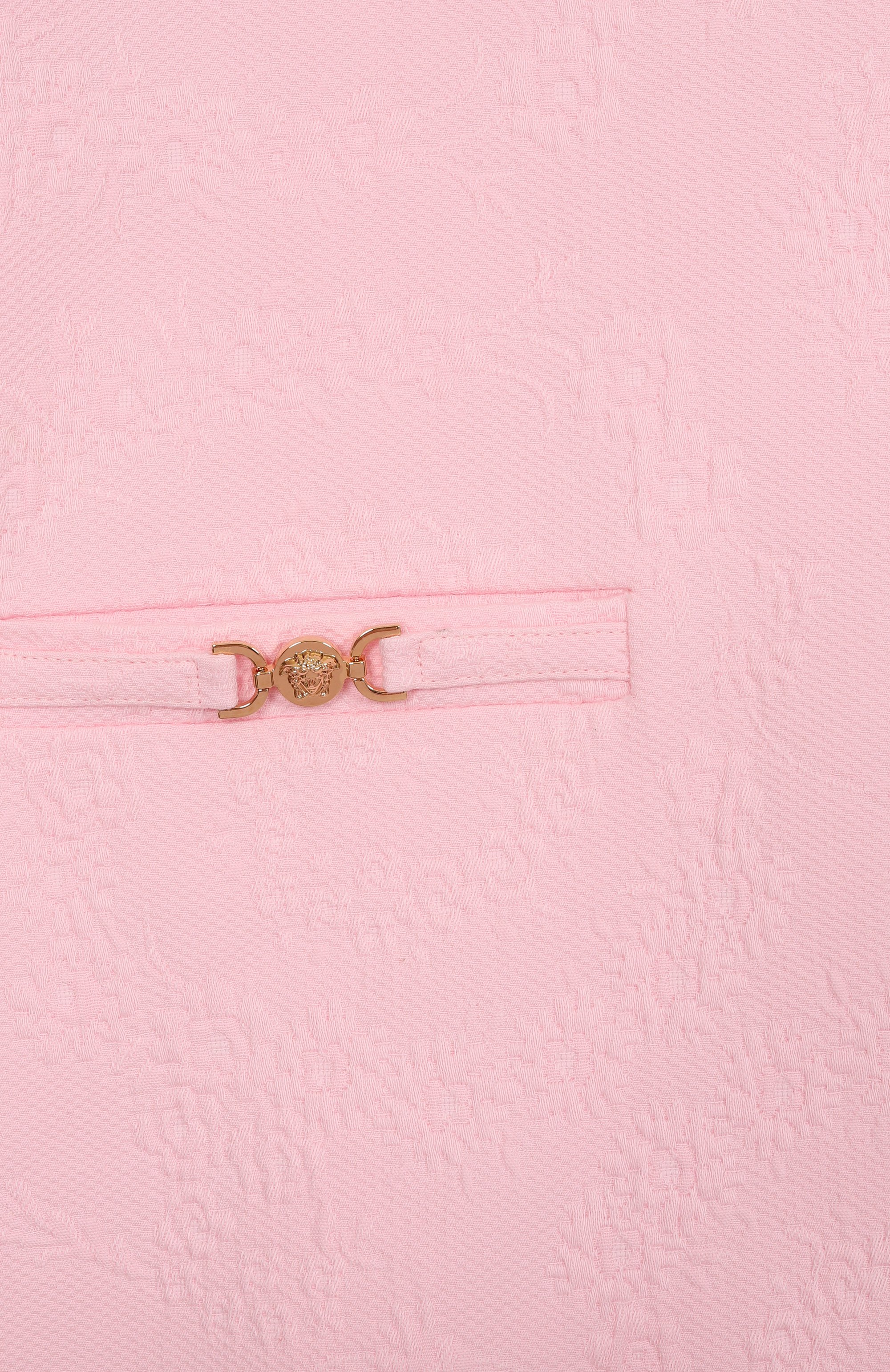 Хлопковое платье VERSACE светло-розового цвета по цене 52250 руб., арт. 1018134/1A13174/8A-14A, фото 3 Хлопковое платье VERSACE, арт. 1018134/1A13174/8A-14A, фото 3