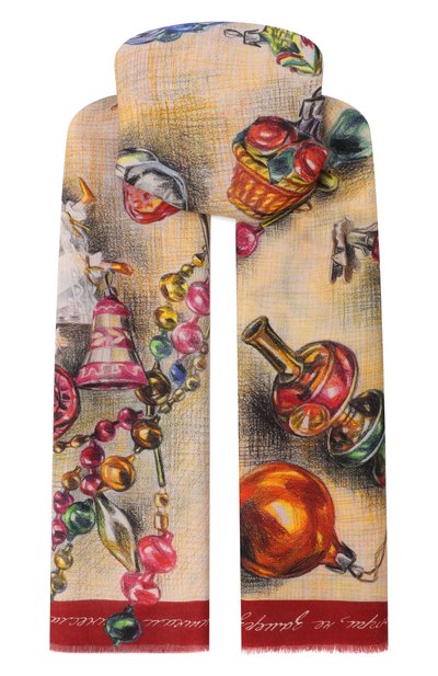 Женская шерстяная шаль новогодние игрушки GOURJI, арт. 91245439/6251114