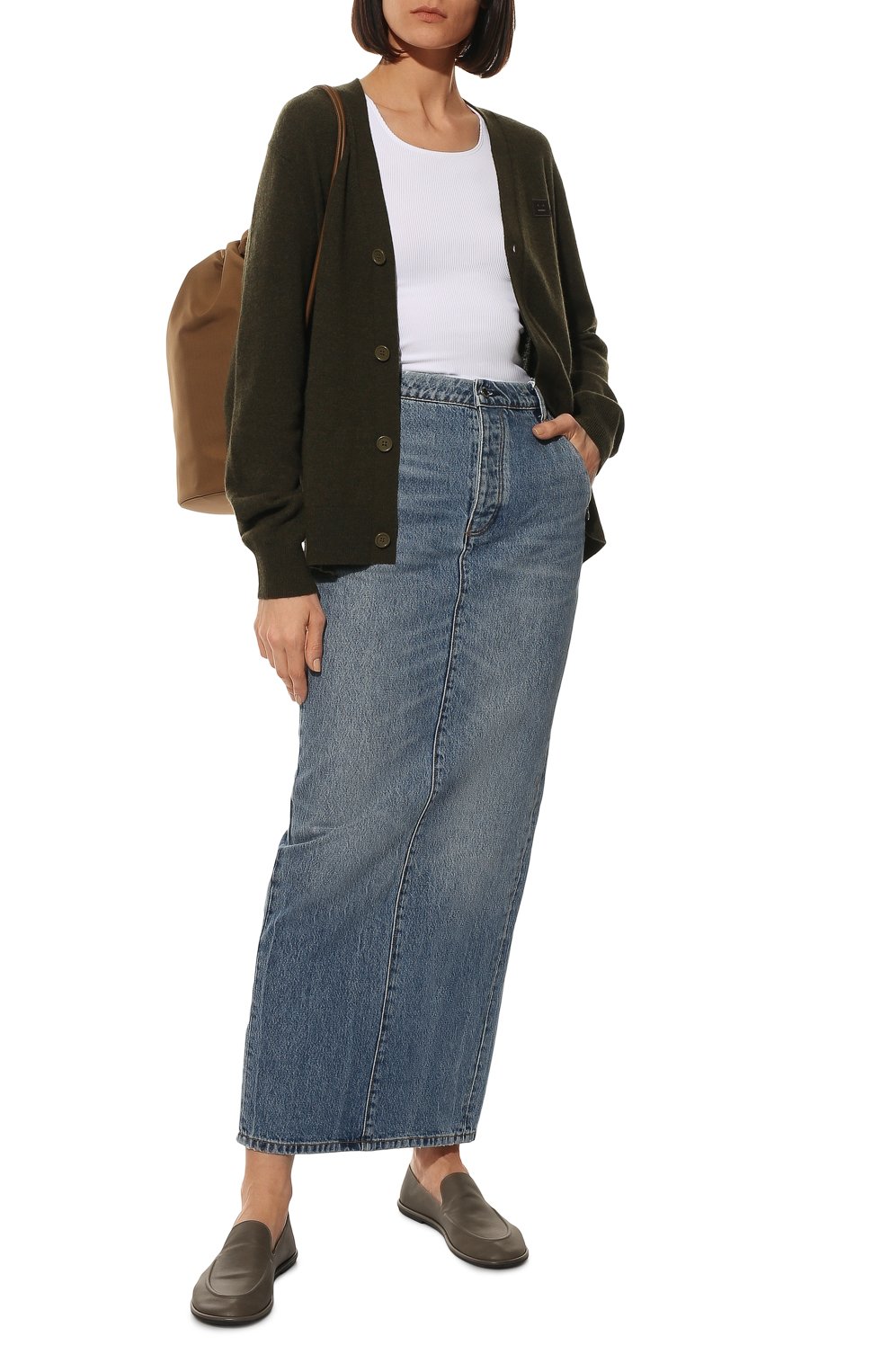 Шерстяной кардиган ACNE STUDIOS хаки цвета по цене 35300 руб., арт. C60038/W, фото 2 Шерстяной кардиган ACNE STUDIOS, арт. C60038/W, фото 2