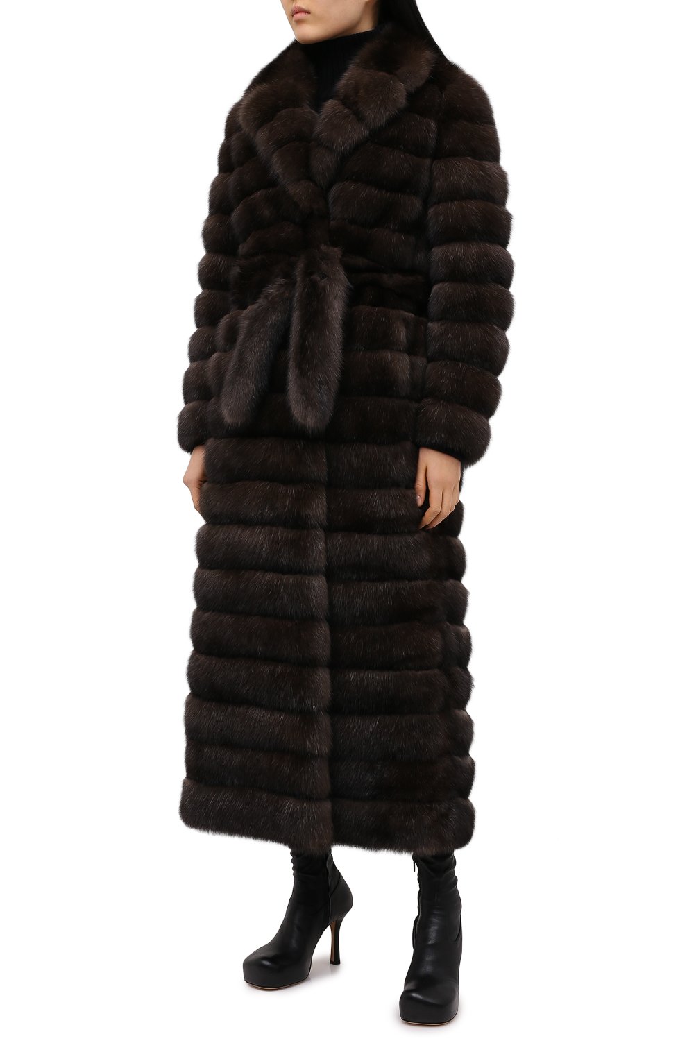 Шуба из меха соболя YVES SALOMON, арт. 9WYM37630ZICV, фото 3