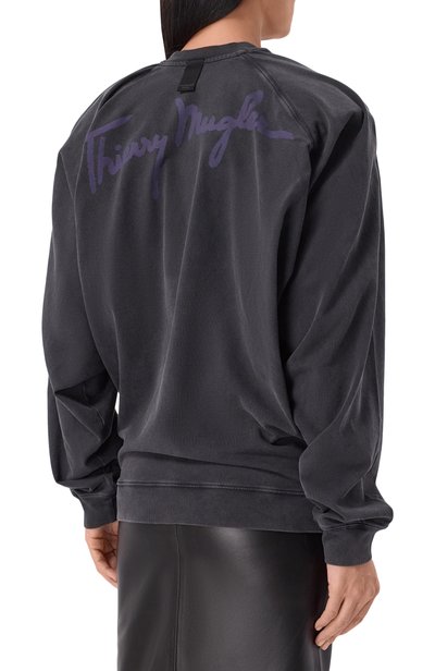 Хлопковый свитшот MUGLER темно-серого цвета по цене 55600 руб., арт. 26F3TS01306032, фото 4 Хлопковый свитшот MUGLER, арт. 26F3TS01306032, фото 4