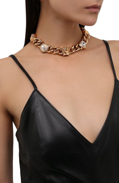Колье VERSACE золотого цвета по цене 270500 руб., арт. 1001461/1A00621, фото 2 Колье VERSACE, арт. 1001461/1A00621, фото 2