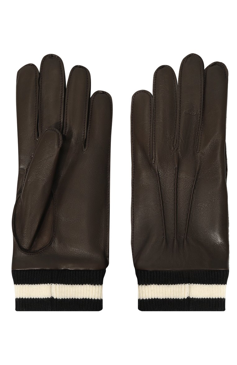 Мужские кожаные перчатки BALLY коричневого цвета, арт. MGL006/PE037 | Фото 2 (Материал: Натуральная кожа; Нос: Не проставлено; Материал сплава: Проставлено; Мужское Кросс-КТ: Кожа и замша)